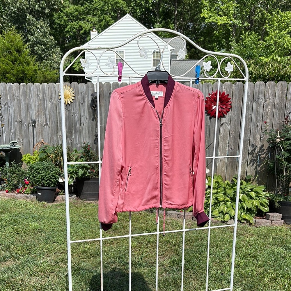 Cloud Chaser Pink Bomber Jacket Lightweight Casual